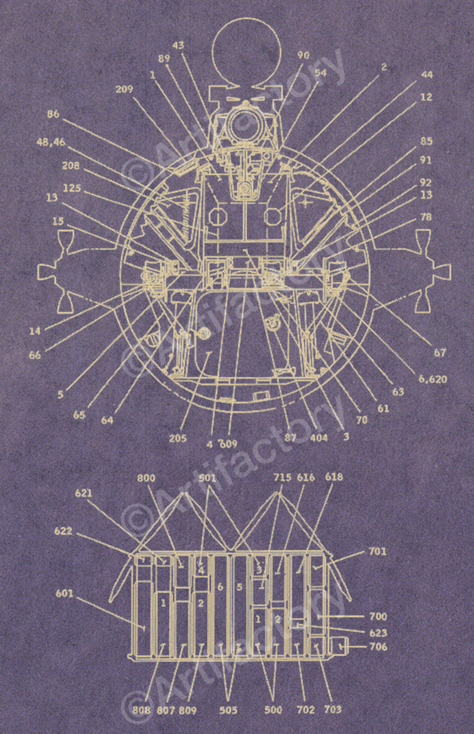 LEM Blueprint Poster "Put Man On The Moon" Lunar Excursion Module